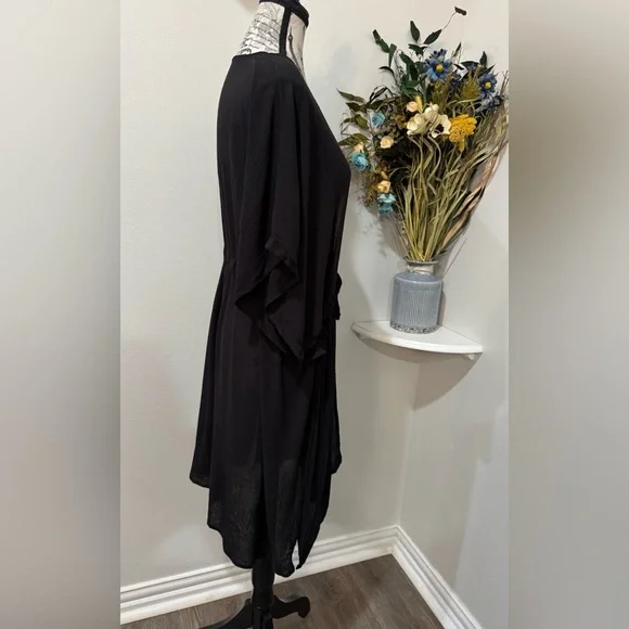 Swimsuit cover Black Kimono style size S/M - Picture 3 of 9
